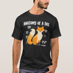 Anatomy Of A Fox Cute Sweet Carnivore Funny Animal T-Shirt