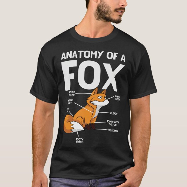 Anatomy Of A Fox Foxes Animal Wild Zoo Classic Cut T-Shirt (Front)