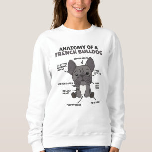 Anatomy Of A French Bulldog Dogs Funny Puppy Sweatshirt