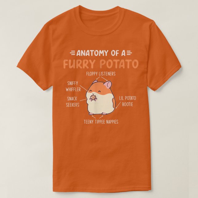 Anatomy Of A Furry Potato Guinea Pig Lover  T-Shirt (Design Front)