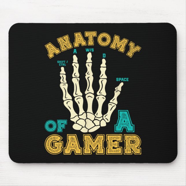 Anatomy Of A Gamer Gaming Hand Games Video Game Ga Mouse Pad (Front)