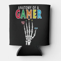 Anatomy Of A Gamer Skeleton Hand Funny Can Cooler