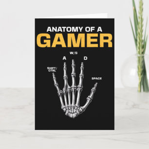 Anatomy Of A Gamer Skeleton Hand Funny Video Gamer Card