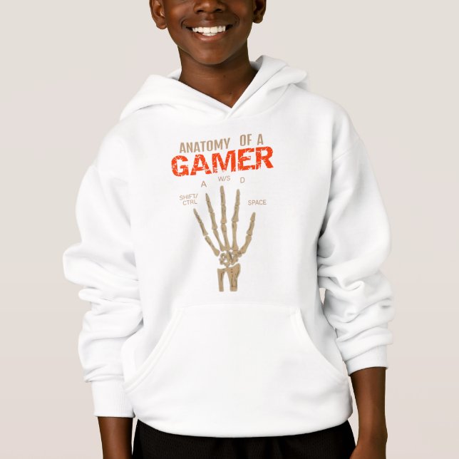 Anatomy of a Gamer Skeleton Hand Keyboard T-Shirt (Front)