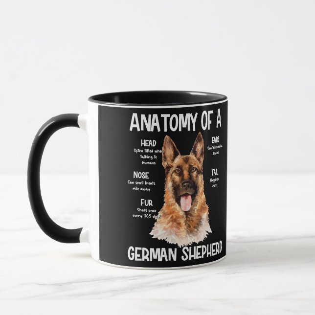 Anatomy Of A German Shepherd For Dog Lovers Mug (Left)