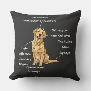 Anatomy of a Golden Retriever - Funny Dog Mom/Dad  Cushion