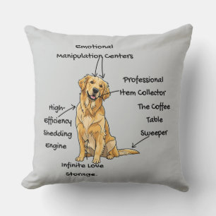 Anatomy of a Golden Retriever - Funny Dog Mom/Dad  Cushion
