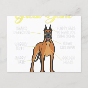 Anatomy Of A Great Dane Dog Lover Postcard