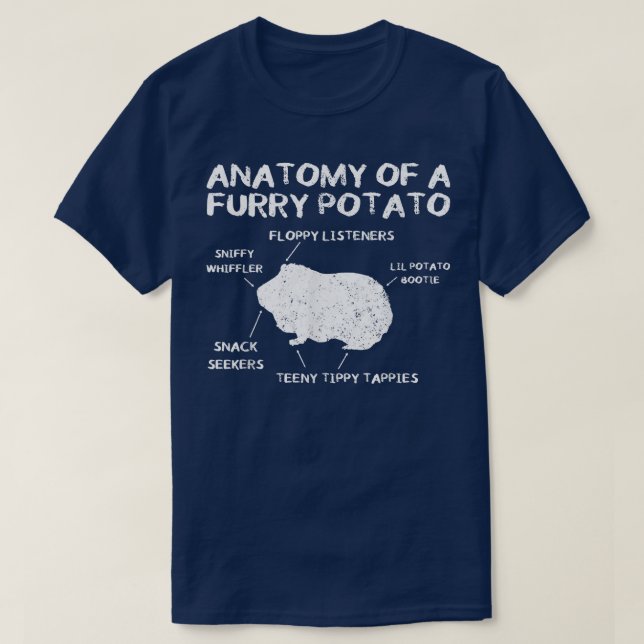 Anatomy Of A Guinea Pig Funny Furry Potato Pet Gif T-Shirt (Design Front)
