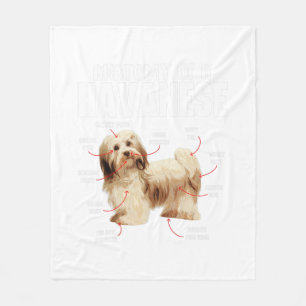 Anatomy Of A Havanese - Cuban Havaneser Havanezer Fleece Blanket