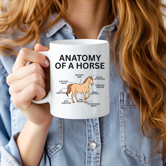 Anatomy of a Horse, Funny Horse Gifts, Horse Lover Coffee Mug (Creator Uploaded)