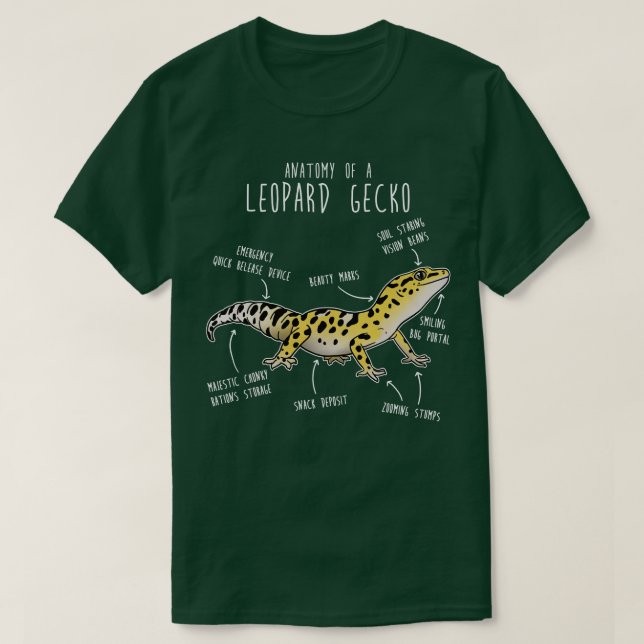 Anatomy of a Leopard Gecko T-Shirt (Design Front)