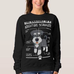 Anatomy Of A Miniature Schnauzer Dog Dog Mum Dog D Sweatshirt
