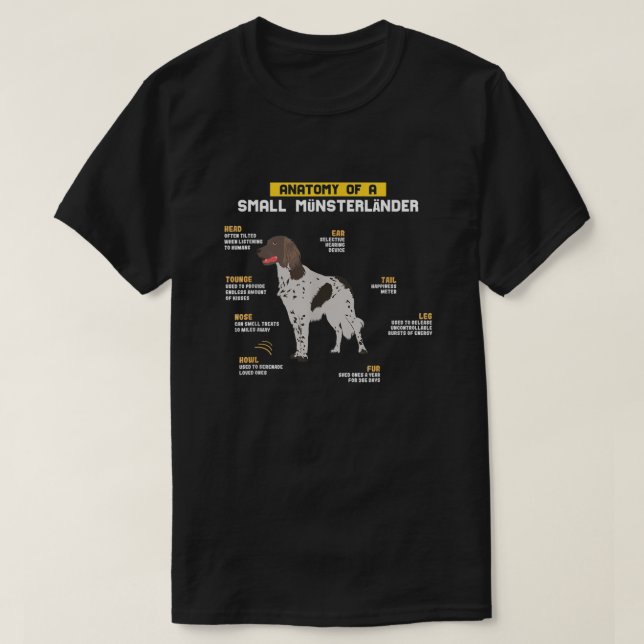 Anatomy Of A Munsterlander Breed Dog Pet Lover Gif T-Shirt (Design Front)