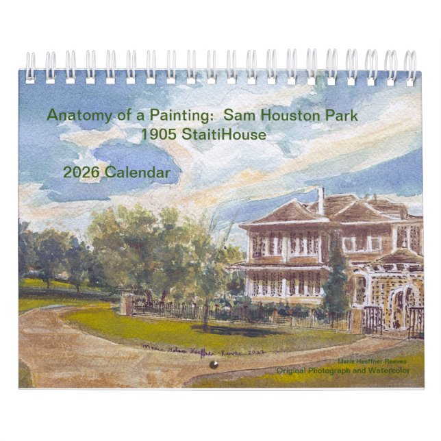 Anatomy of a Painting: Sam Houston Park 1905  Home Calendar (Cover)