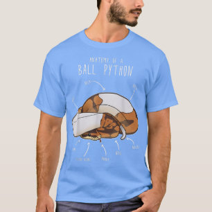 Anatomy of a Piebald Ball Python Snake Lover Gift T-Shirt