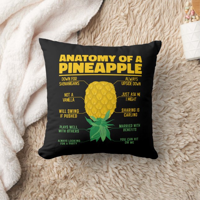 Anatomy Of A Pineapple Funny Pineapple Lovers Cool Cushion (Blanket)
