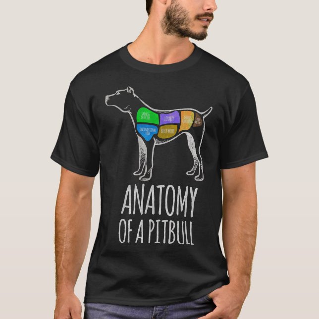 Anatomy Of A Pit Bull Funny For Dog Lovers  T-Shirt (Front)