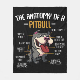 Anatomy Of A Pitbull Cute Fleece Blanket