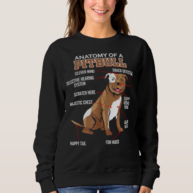 Anatomy Of A Pitbull Dog Lover 4 Sweatshirt (Front)