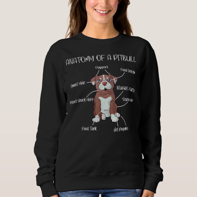 Anatomy Of A Pitbull Dog Lover 58 Sweatshirt (Front)