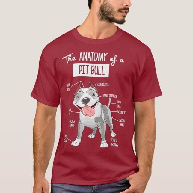 Anatomy Of A Pitbull  Dog Lover Tee (Front)