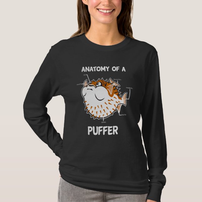 Anatomy Of A Puffer Fish Funny T-Shirt (Front)