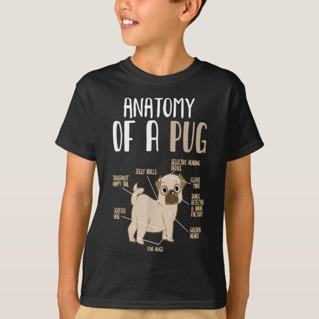 Anatomy of A Pug Breed Dog Pet Hound Lover T-shirt (Front)