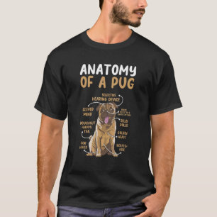 Anatomy of A Pug Breed Dog Pet Hound  Pun T-Shirt