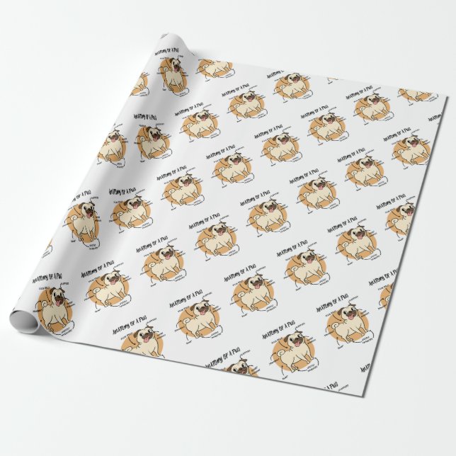 ANATOMY OF A PUG WRAPPING PAPER (Unrolled)