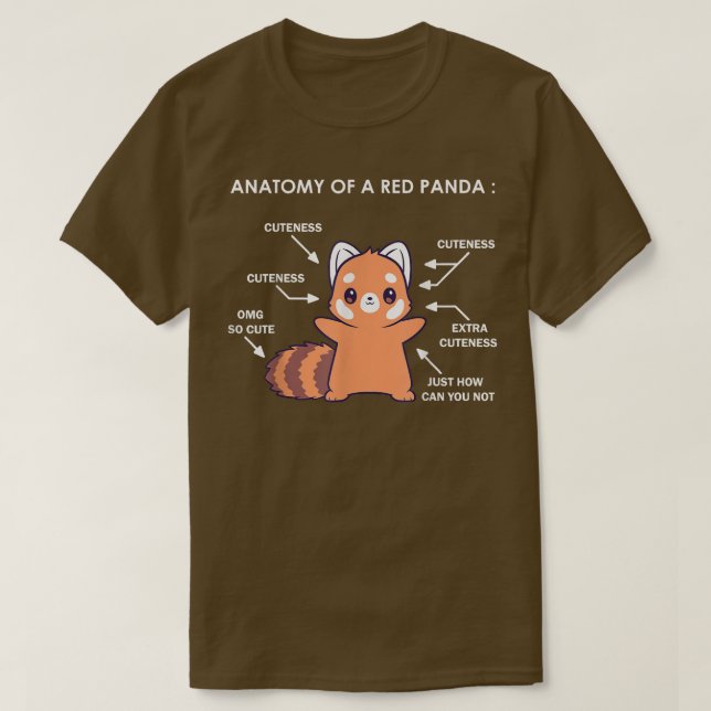 Anatomy of a Red Panda Science Zoologist Red Panda T-Shirt (Design Front)