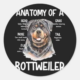 Anatomy Of A Rottweiler For Dog Lovers Classic Round Sticker