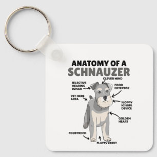 Anatomy Of A Schnauzer Cute Dog Puppy Key Ring