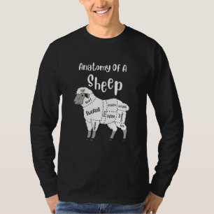 Anatomy Of A Sheep Cute Yarn Wool Sheep Wrinkle Kn T-Shirt