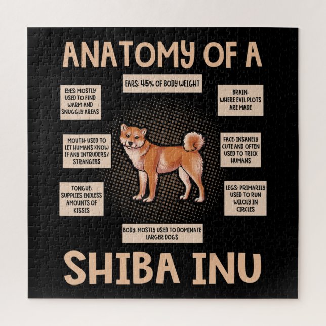 Anatomy Of A Shiba Inu Funny Puppy Gift Jigsaw Puzzle (Vertical)