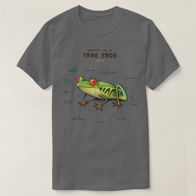 Anatomy of a Tree Frog T-Shirt (Design Front)