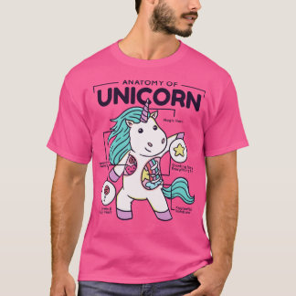 Anatomy of a Unicorn Cute Unicorn toon for Kids T-Shirt