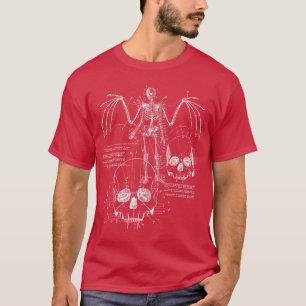 Anatomy Of A Vampire Skull w Fangs Bat Wings Skele T-Shirt