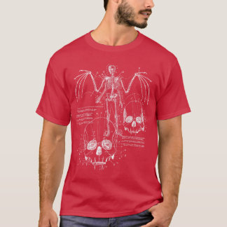Anatomy Of A Vampire Skull w Fangs Bat Wings Skele T-Shirt