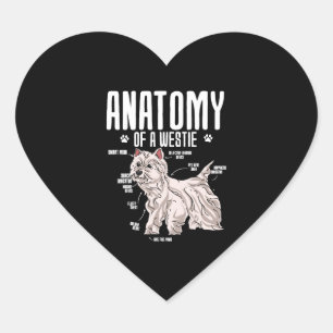 Anatomy Of A West Highland White Terrier Heart Sticker