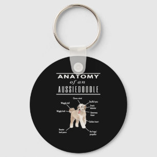 Anatomy of An Aussiedoodle Dog Key Ring