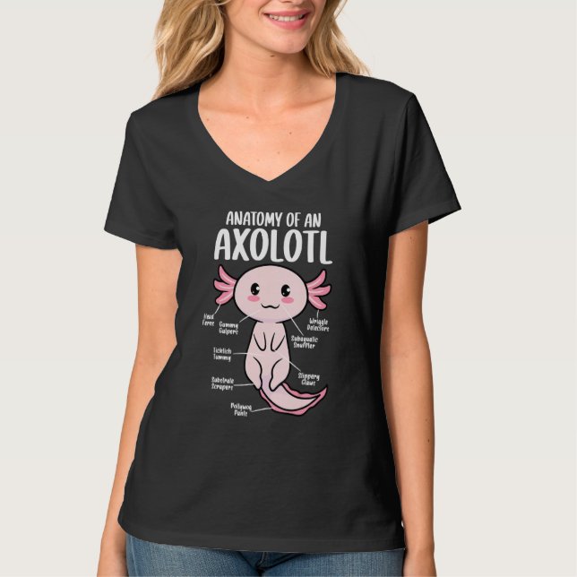 Anatomy Of An Axolotl Funny Axolotls Biology Scien T-Shirt (Front)