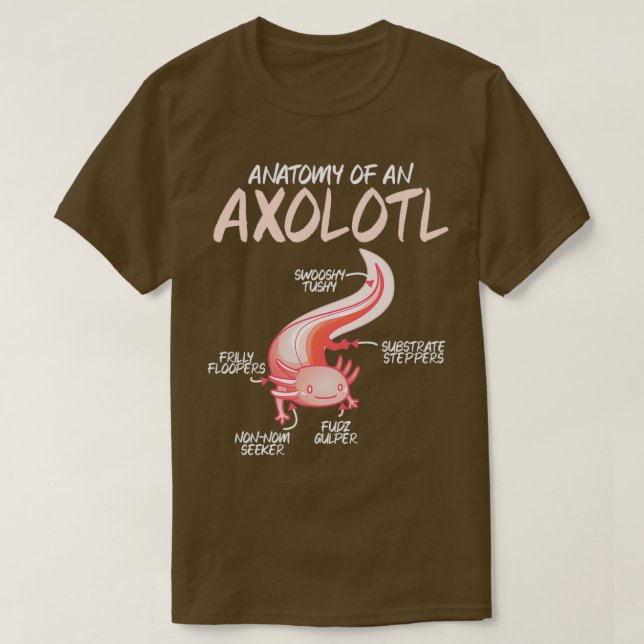 Anatomy Of Axolotl Kids Pet Animal Fishkeeping Aqu T-Shirt (Design Front)