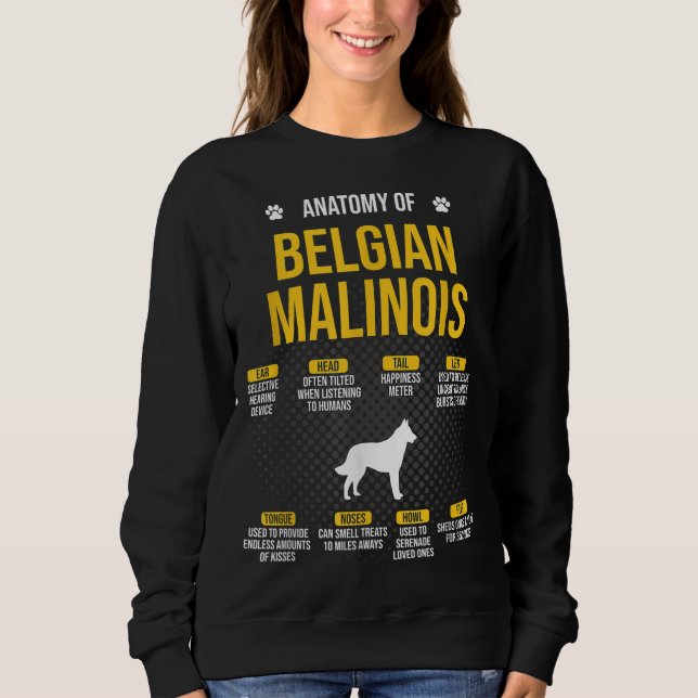 Anatomy Of Belgian Malinois Dog Lover Sweatshirt (Front)