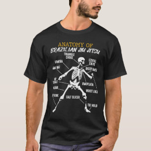 Anatomy of Brazilian Jiu Jitsu Fighter Skeleton T-Shirt