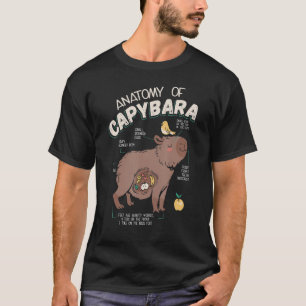 Anatomy Of Capybara Rodent Animals Capybaras Funny T-Shirt