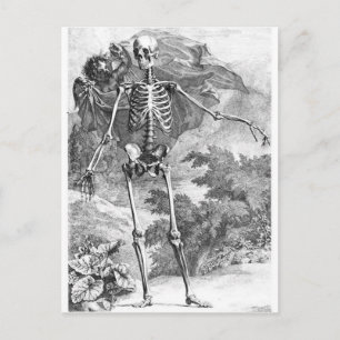 Anatomy of Death vintage woodcut postcard