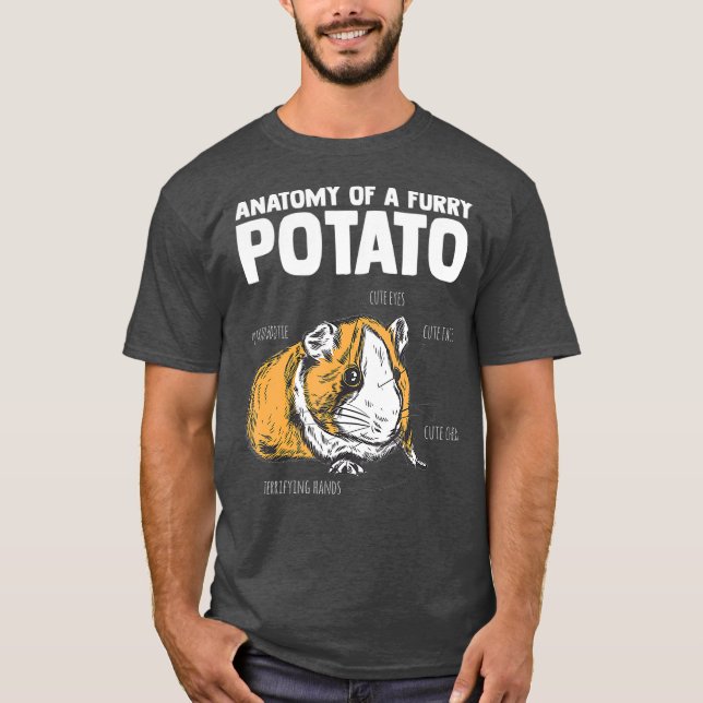 Anatomy of Furry Potato Hamster Lover Hamster T-Shirt (Front)
