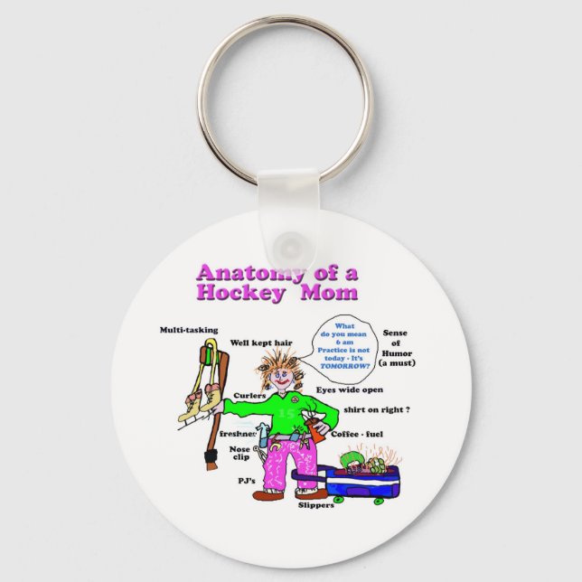 Anatomy of Hockey Mum Key chain (Front)