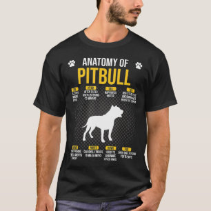 Anatomy Of Pitbull Dog  -New T-Shirt